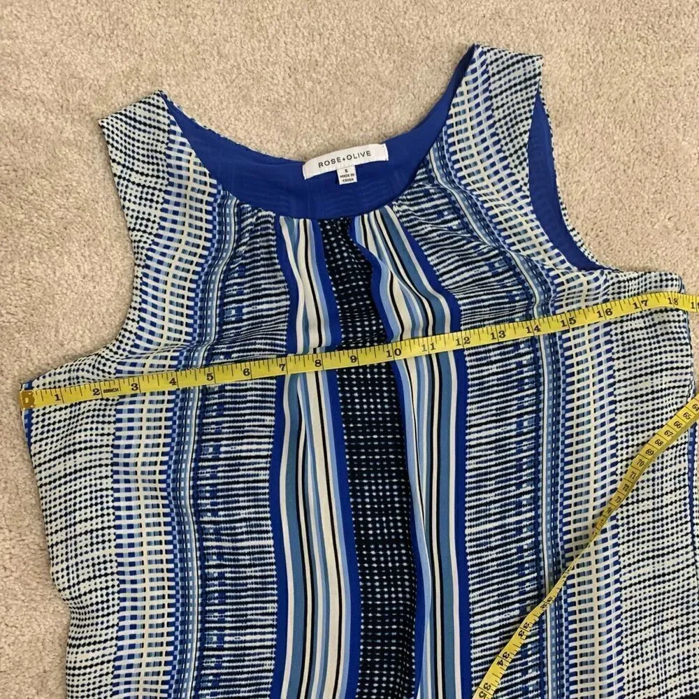 ▫️ROSE & OLIVE Multi-colored Striped Flowy Layered Tank Women’s Top | Size Small - Picture 9 of 13